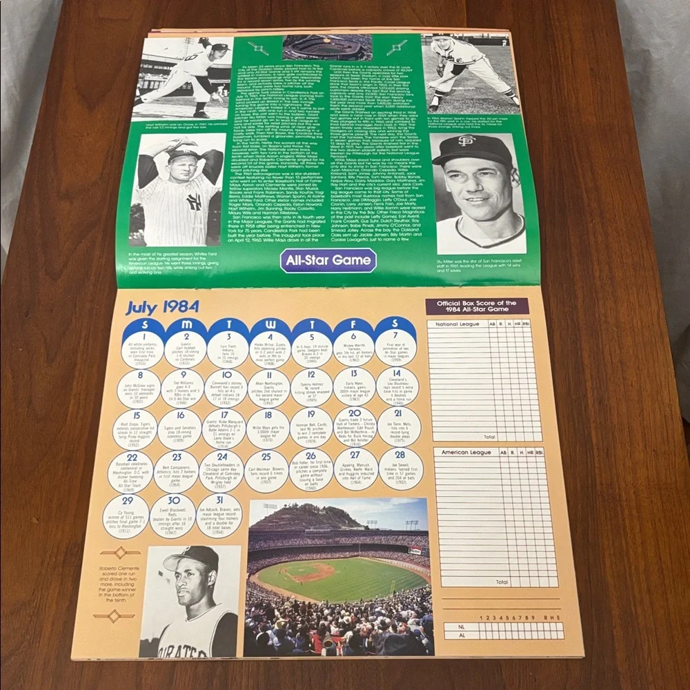 Vintage 1984 Macmillan baseball calendar
